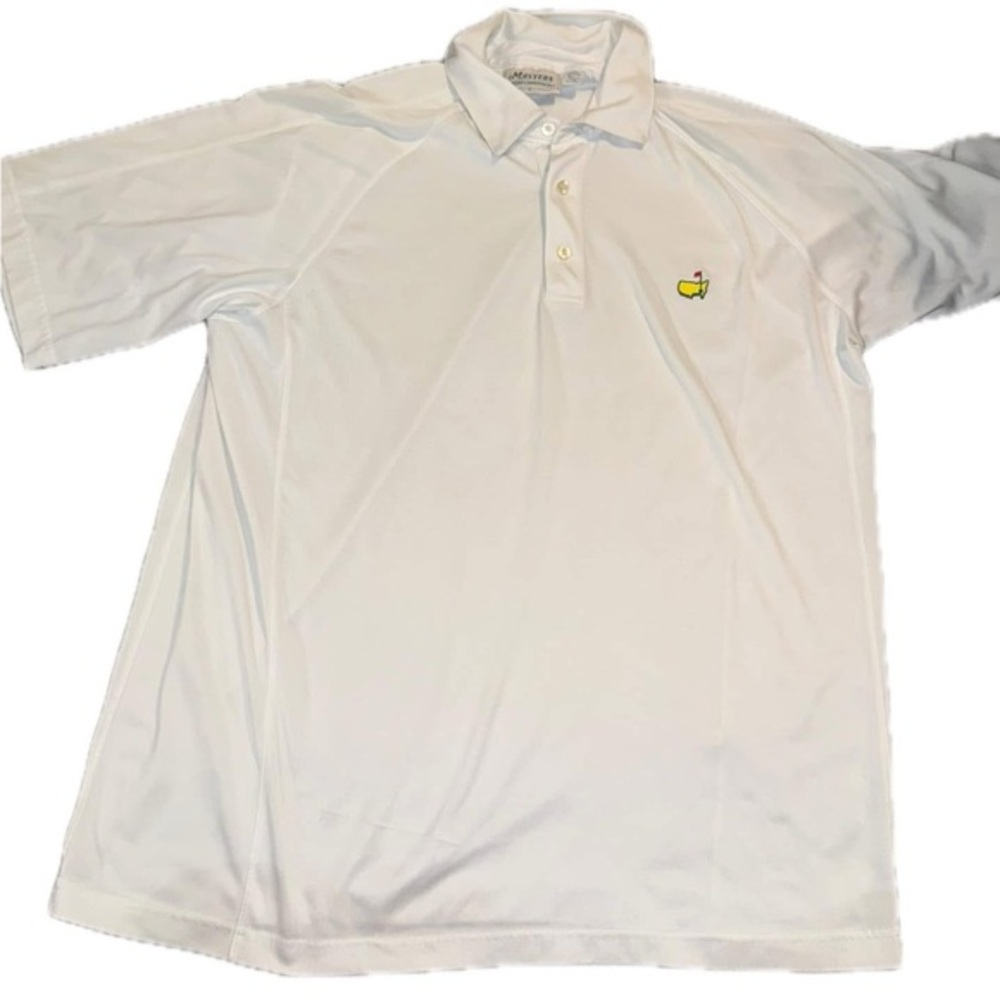 Masters White Polo Shirt with Yellow Logo